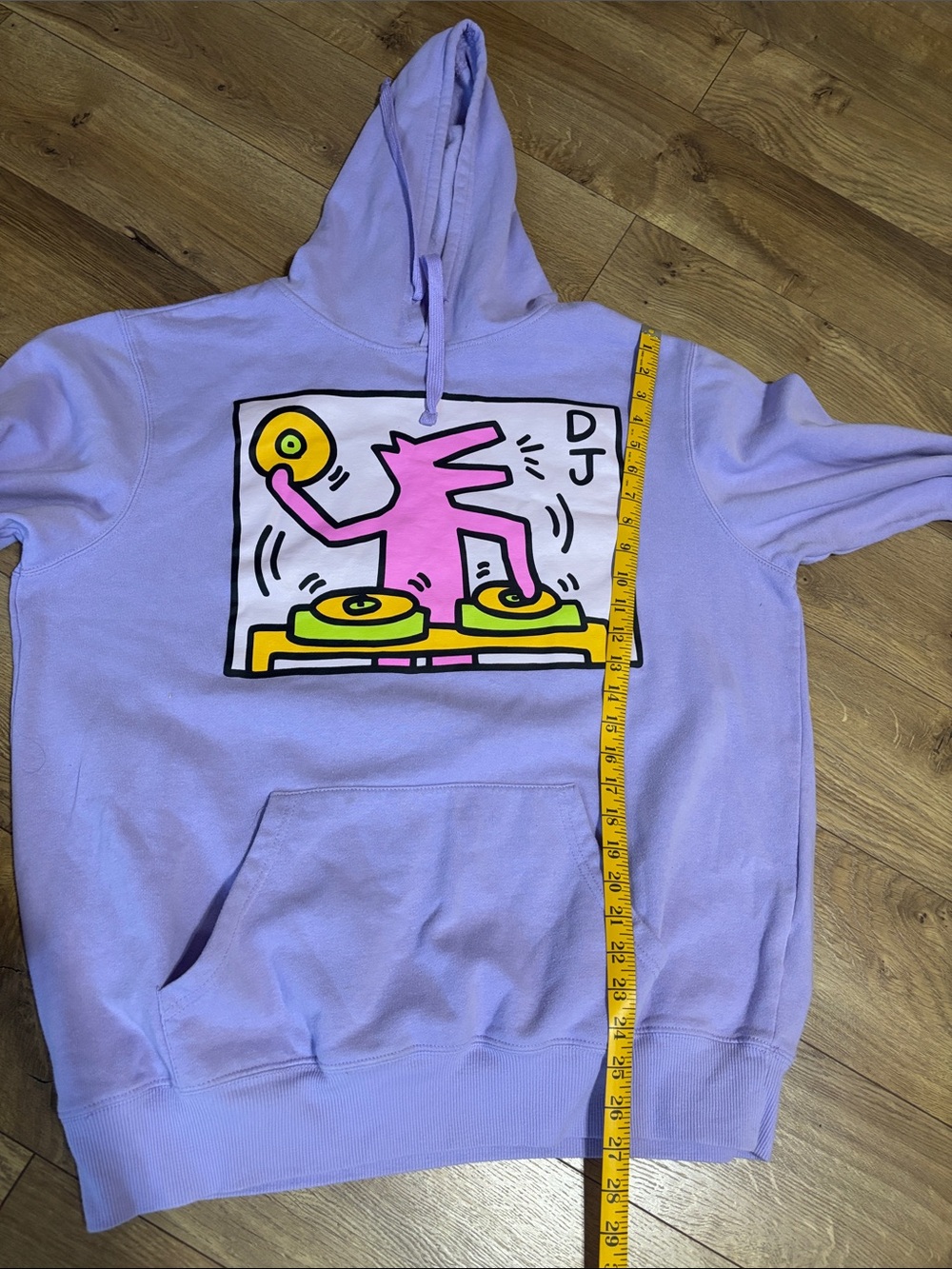 Keith Haring DJ Graphic lavender Purple Hoodie Size XL - Picture 6 of 8